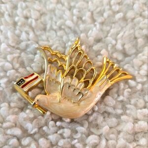 Dove American Flag Pin